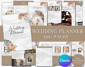 Wedding Planner Canva Editable, Wedding Planner Printable ,Canva Template for Wedding planning, Wedding Itinerary,120+ Page