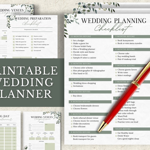 Wedding Planner Printable - Etsy