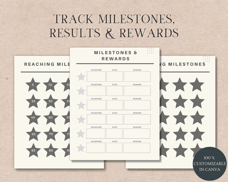 Weight Loss Tracker , Weight Loss Journal Customizable in Canva