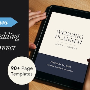 Digital Wedding Planner ,Printable Wedding Planner, Editable Wedding Planner, Canva Editable Wedding Planner, 90+ Pages image 1
