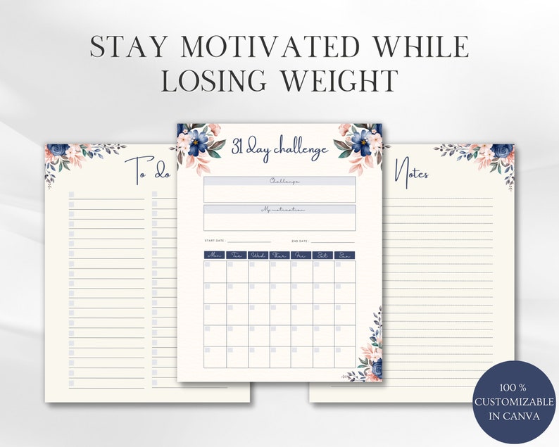 Weight Loss Tracker Weight Loss Journal, Printable, Weight Loss Goal