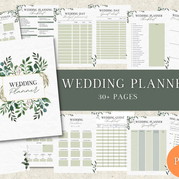 Printable Wedding Planner , Printable Wedding Planner Kit, Wedding Binder Template, Wedding Planning Book, Wedding Planner Organizer, PDF