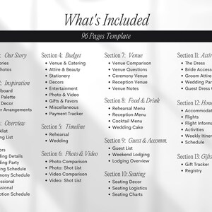 Digital Wedding Planner ,Printable Wedding Planner, Editable Wedding Planner, Canva Editable Wedding Planner, 90+ Pages image 9