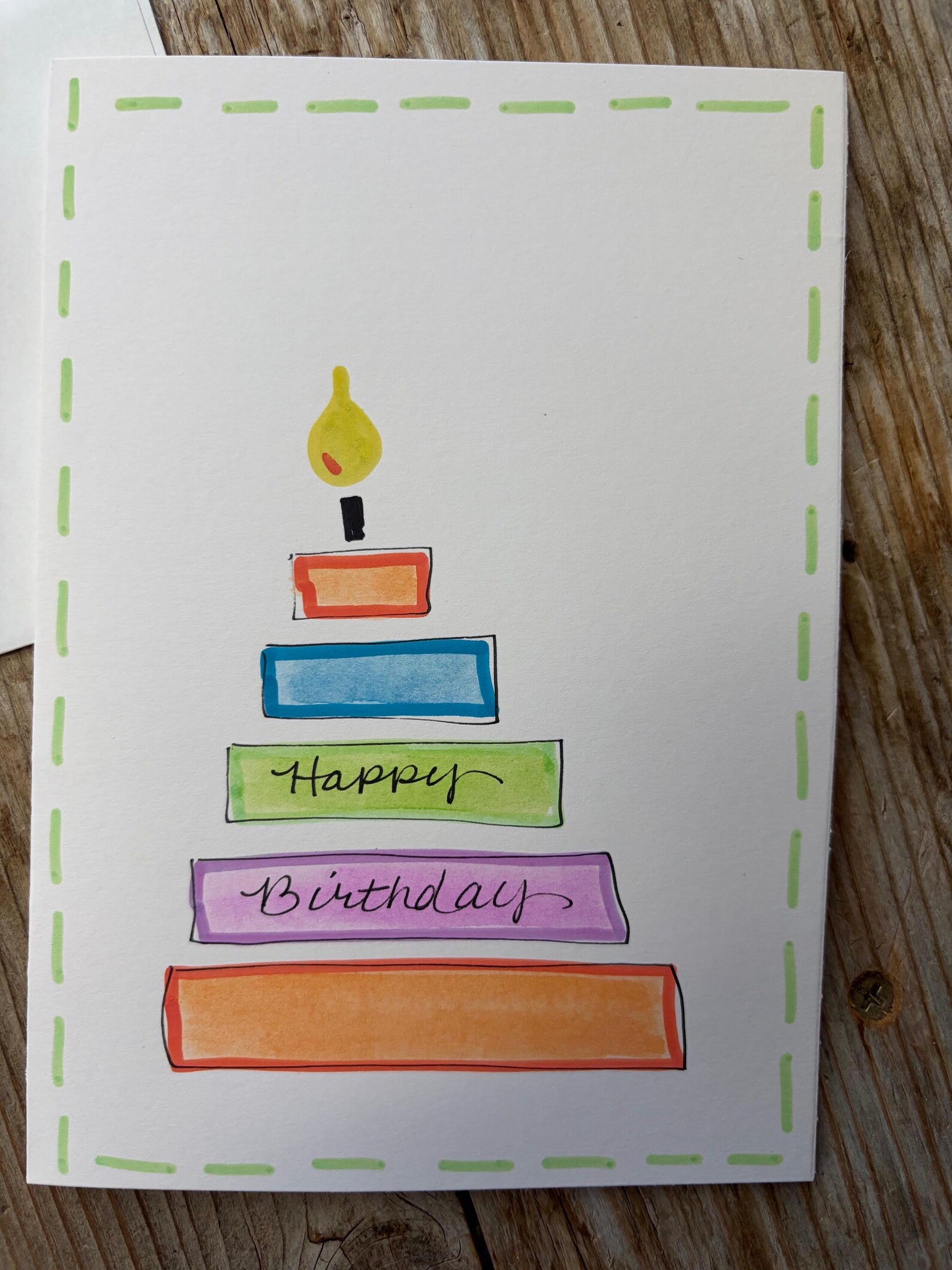 Hand Painted Watercolor Birthday Card With Gift Tag - Etsy