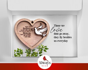 Dove Memorial - Ornament - Rear View Mirror Car Charm Hanger - Pendant Sympathy Gift, Remembrance, Family Loss, Sympathy Gift, Grief