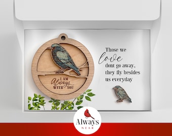 Starling Bird - Always With You - Memorial Ornament - Rear View Mirror Car Charm Hanger - Sympathy Gift, Remembrance Symbolism Reincarnation
