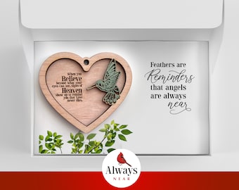 Humming Bird Memorial - Ornament - Rear View Mirror Car Charm Hanger - Pendant Sympathy Gift, Remembrance, Family Loss, Sympathy Gift, Grief