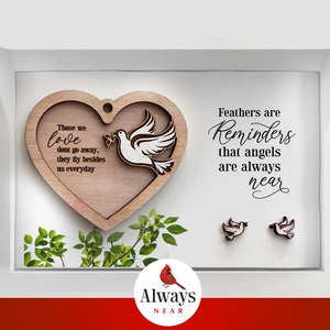 Dove Memorial - Ornament - Rear View Mirror Car Charm Hanger - Pendant Sympathy Gift, Remembrance, Family Loss, Sympathy Gift, Grief