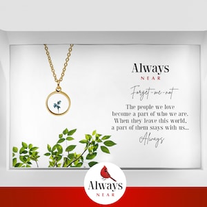 Forget Me Not - Floral Gold Necklace Gift - Sympathy Gift, Remembrance, Family Loss, Sympathy Gift, Grief - Always in our hearts