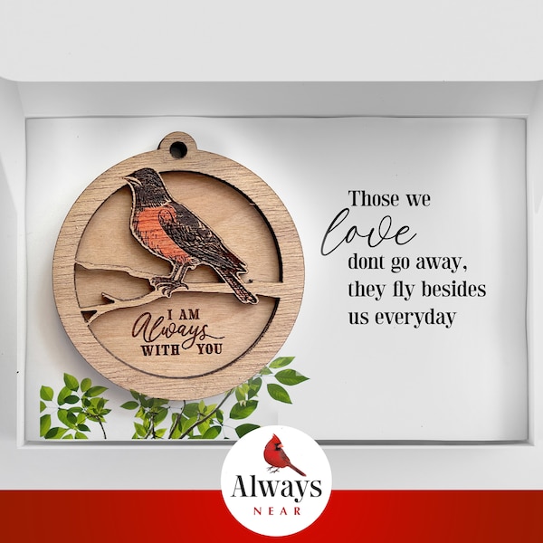 Oriole Bird - Always With You - Memorial Ornament - Rear View Mirror Car Charm Hanger - Sympathy Gift, Remembrance Symbolism Reincarnation