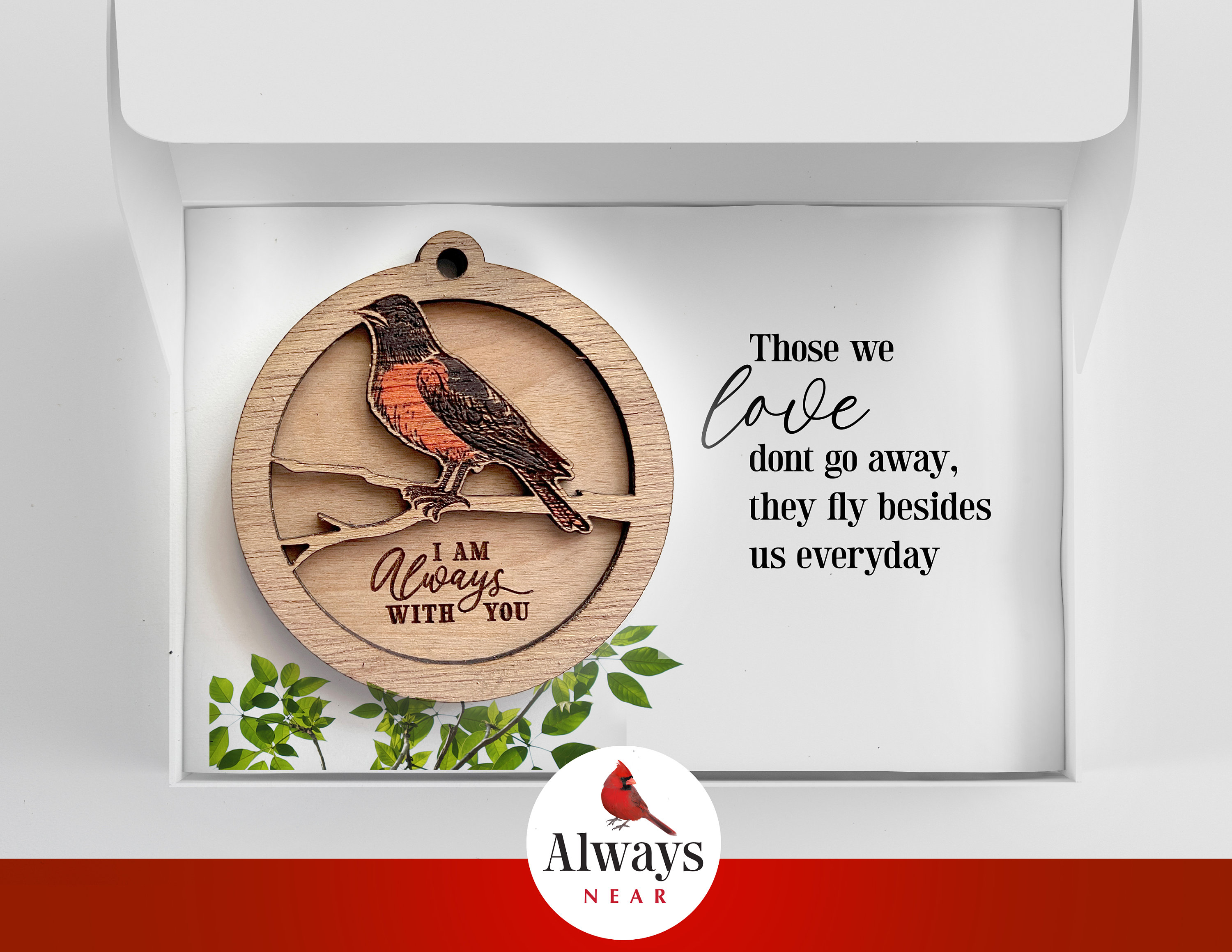 Oriole Bird - Always With You - Memorial Ornament - Rear View Mirror Car Charm Hanger - Sympathy Gift, Remembrance Symbolism Reincarnation