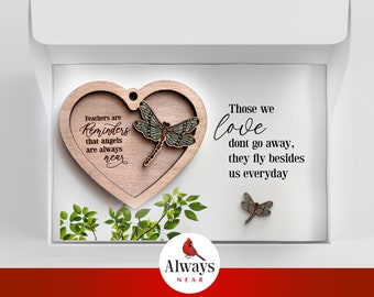 Dragonfly Memorial - Ornament - Rear View Mirror Car Charm Hanger - Pendant Sympathy Gift, Remembrance, Family Loss, Sympathy Gift, Grief