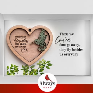 Humming Bird Memorial - Ornament - Rear View Mirror Car Charm Hanger - Pendant Sympathy Gift, Remembrance, Family Loss, Symbolism, Grief