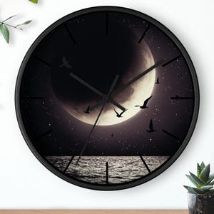 Mystic Moon Phase Wall Clock: Celestial Home Decor