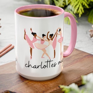 パーソナライズされたバレエコーヒーマグ、バレリーナへのギフト、ダンサーカップ、カラフルなマグ、バレエダンサーへのギフト、アクセントマグ、バレリーナマグ、バレリーナ