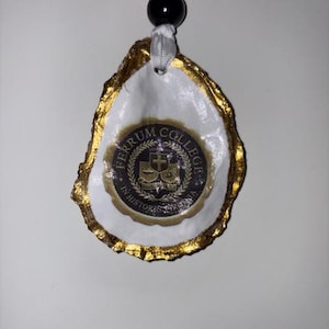 College themed Ferrum College hand crafted oyster shell ornament