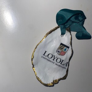 Loyola University MD oyster shell hand crafted ornament