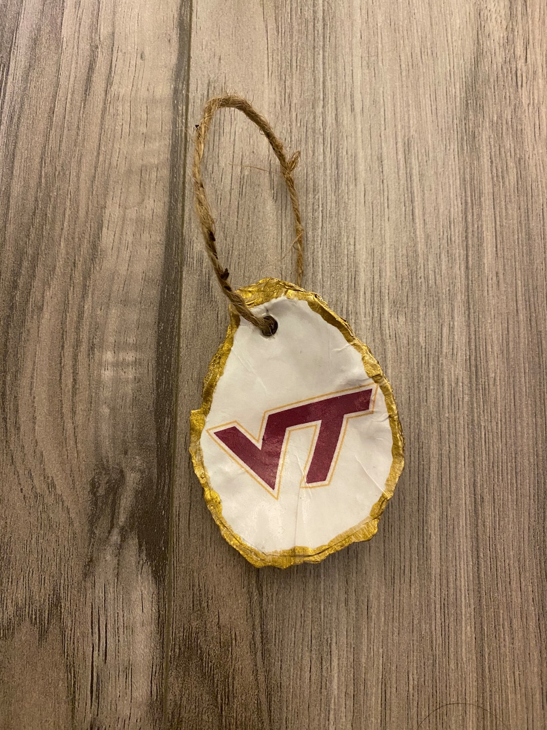 VA Tech Hand Crafted Oyster Shell Ornament. - Etsy
