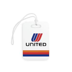 United Airlines / Luggage Tag / Bag Tag / Travel Tag / Pilot Bag Tag / Flight Attendant / Vintage Airline / Pilot Gift / Airline Bag Tag