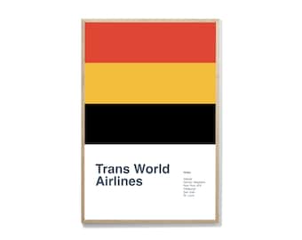 Trans World Airlines / TWA / Airline Poster / Aviation Wall Art / Airplane Home Decor / Pilot Gift / Retro Airline Art / Vintage Poster