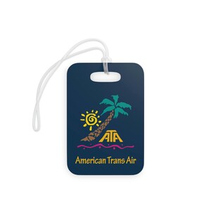 American Trans Air / Luggage Tag / Bag Tag / Travel Tag / Pilot Crew Tag / Retro Aviation / Vintage Travel Tag / Retired Pilot Gift