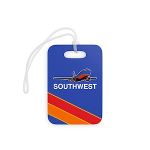 Southwest Airlines / Luggage Tag / Bag Tag / Travel Tag / Pilot Crew Tag / Flight Attendant / Vintage Travel Tag / Pilot Gifts / Airline Tag