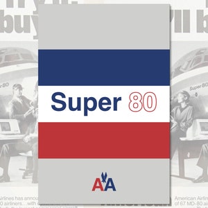 American Airlines - Retro Airplane Livery Art - McDonnell Douglas MD-80 - Super 80 - Airplane Art - Vintage Airliner - Vintage Airplane Art