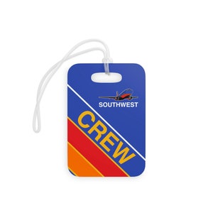Southwest Airlines / Crew Luggage Tag / Bag Tag / Travel Tag / Pilot Crew Tag / Retro Aviation / Retro Travel Tag / Pilot Bag Tag / Vintage