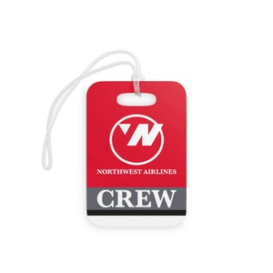Northwest Airlines / Crew Luggage Tag / Bag Tag / Travel Tag / Pilot Crew Tag / Airline Gift / Vintage Airline / Pilot Bag Tag / Pilot Gifts