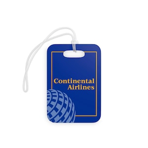 Continental Airlines / Luggage Tag / Bag Tag / Travel Tag / Pilot Crew Tag / Retro Aviation / Vintage Travel Tag / Pilot Luggage Tag