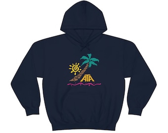 Sudadera con capucha vintage de American Trans Air, regalo para piloto, diseño de cola de avión, sudadera clásica de aviación, regalo vintage de aviación.