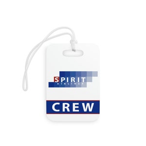 Spirit Airlines / Crew Luggage Tag / Bag Tag / Travel Tag / Pilot Crew Tag / Airline Gift / Vintage Airline / Pilot Bag Tag / Pilot Gifts