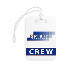 Spirit Airlines / Etiqueta de equipaje para tripulación / Etiqueta de equipaje / Etiqueta de viaje / Etiqueta de piloto / Regalo de aerolínea / Aerolínea vintage / Etiqueta de equipaje de piloto / Regalos para piloto