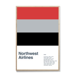 Northwest Airlines / Airline Livery Art / Minimal Poster Print / Aviation Wall Art / Airplane Home Decor / Pilot Gift / Retro Aviation Art