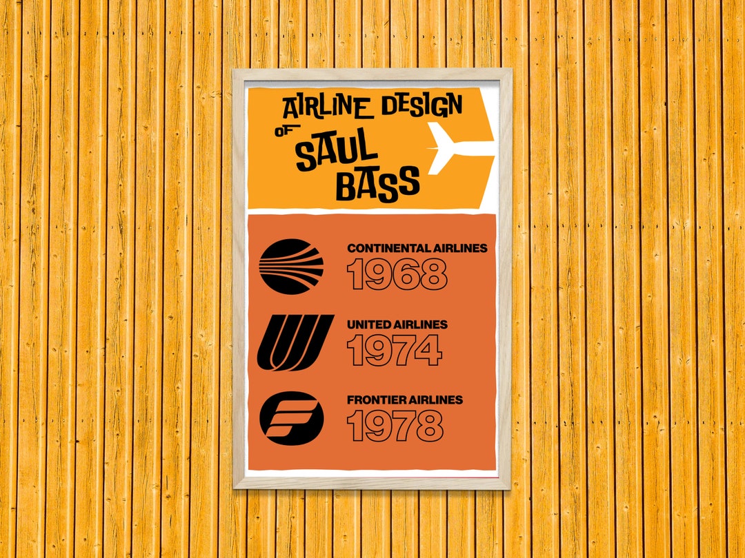 Saul Bass Retro Airline Design Poster Print Continental, United