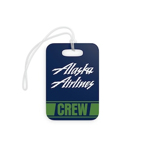 Alaska Airlines / Crew Luggage Tag / Bag Tag / Travel Tag / Pilot Crew Tag / Retro Aviation / Retro Travel Tag / Pilot Bag Tag / Pilot Gifts