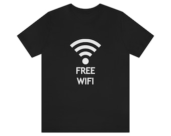 Kostenlos W-LAN | Wlan | Brennpunkt | Kurzarm-T-Shirt für Herren und Damen