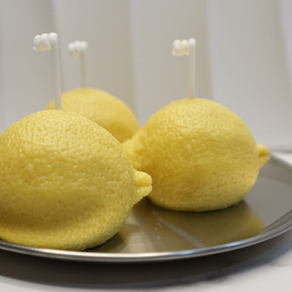 Lemon Candle| Food Candle | Fruit Candle| Beeswax Candle |  Realistic Candle | Dessert Candle | Unique Mother's Day Gift Idea