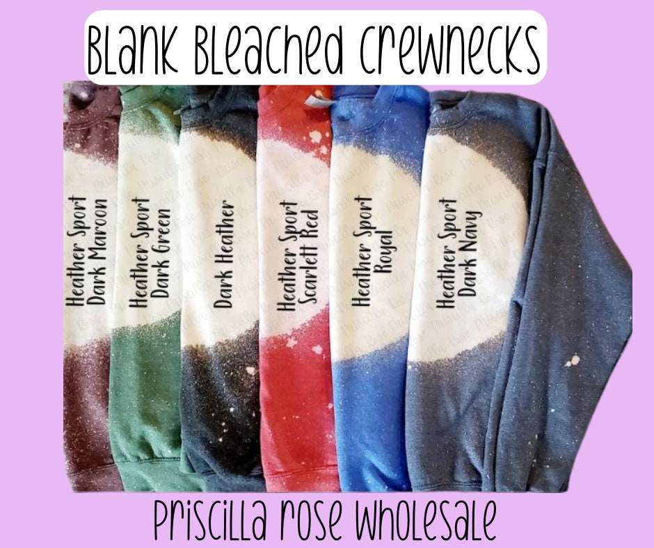 Wholesale Blank Bleached Crewneck Sweatshirt Bundle