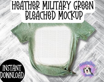 Heather Military Green Mockup Descarga digital -Gildan G640/G6400 Descarga instantánea Mockup