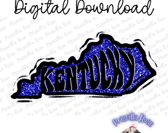 Descarga digital de Kentucky Glitter State PNG