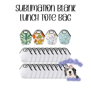Sublimation Lunch Tote bag, Sublimation Lunch bag, | Neoprene lunch bag sublimation blanks | Food bag