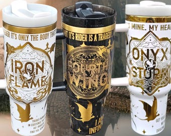 Drachenflügel Becher: Laser gravierte 40oz Tasse mit Henkel