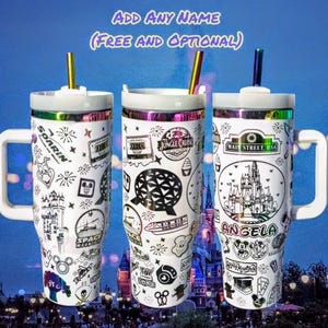 Personalized Magical Theme Park 40oz Tumbler: Laser Engraved Stainless Steel Cup