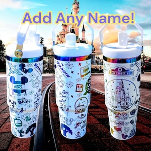 Magical Theme Park Tumbler: Personalized Laser Engraved 30oz Cup