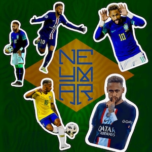 Paquete de pegatinas Neymar impermeable, duradero, Brasil, Copa del Mundo