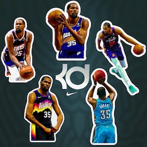 Kevin Durant Sticker Pack waterproof, durable, for cars, laptop, bottles, OKC, Phoenix Suns