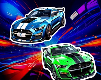 Autocollant Ford Mustang Shelby GT500 imperméable, durable, personnalisé, bouteille d&#39;eau, ordinateur portable