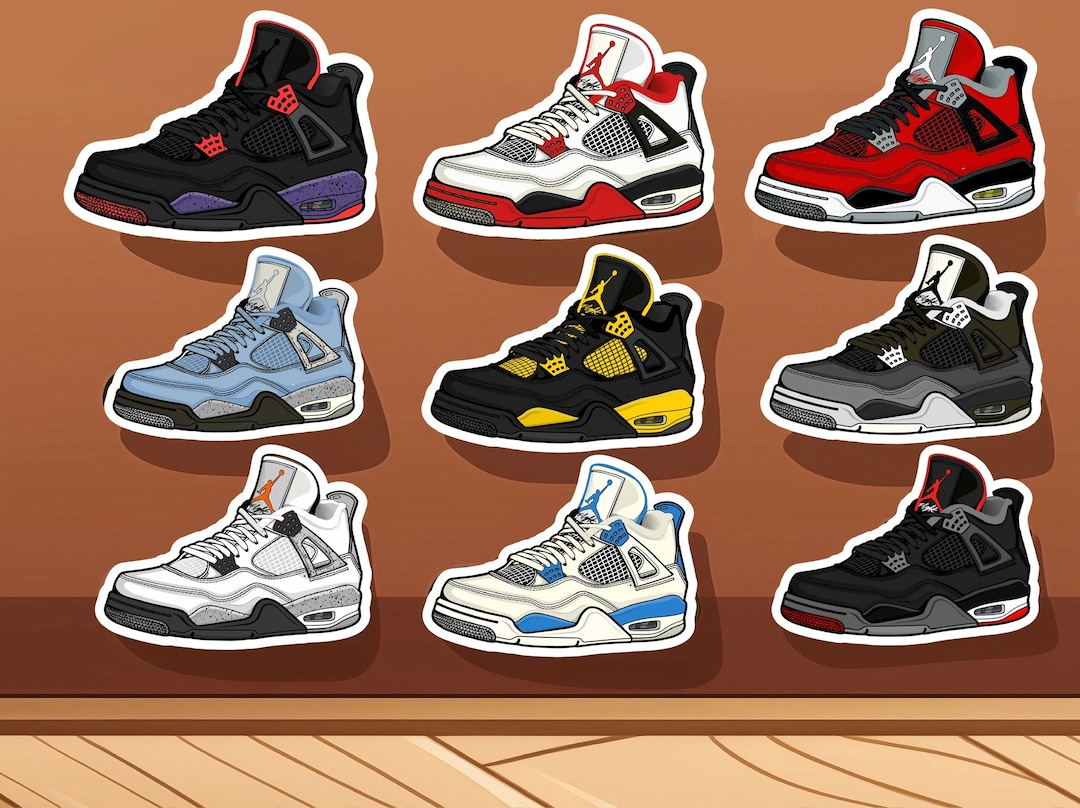 Custom Nike Air Jordan Retro 4 Sticker Pack OG High Tops