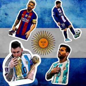Messi Sticker pack, World Cup sticker, PSG, Barcelona, Argentina, waterproof, durable decals, for laptops, water bottles
